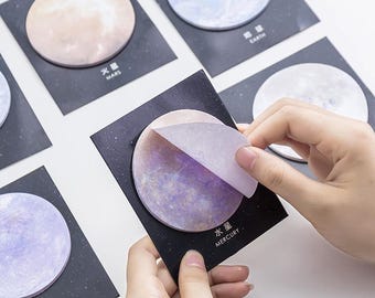 Planet Sticky Notes, 30 Sheets, 8 Planets — Sticky Notes, Planets, Bookmarks, Memo Pad, Scrapbooking