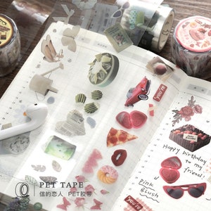 Nastri washi trasparenti, serie Dream a little, PET – nastro washi, nastro adesivo, scrapbooking, cancelleria, diario, diario, nastro decorativo