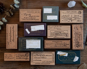 Wooden stamp - "Vintage Letter"