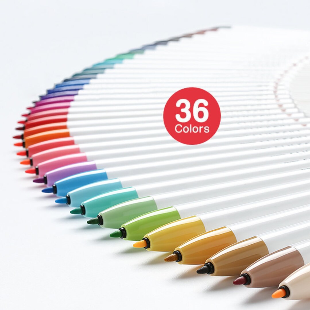 Clickart Japanese Fineliner Highlighters 36 Colors Etsy