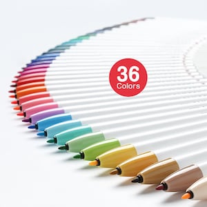 Clickart, Japanese Fineliner Highlighters, 36 Colors - Highlighter, Fineliner, Morandi, Highlighter, Scrapbooking, Stationery, Journal