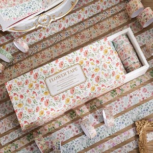 Blumen Washi-Tape Set – 32 Rollen Florale Designs | 2 m lang, 0,5–2,5 cm breit, Deko-Tape für Journaling, Scrapbooking, Washi-Tapes, DIY