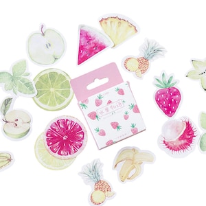 Fruitstickers "Fruitwinkel" met 45 ministickers — stickers, decals, scrapbooking, briefpapier, dagboek