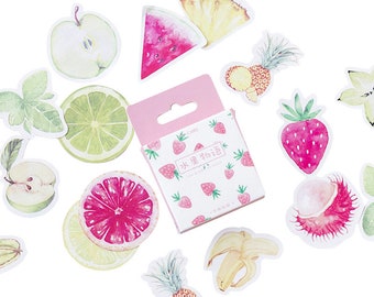 Stickers, Fruit Store, 45 mini stickers - Stickers, Stickers, Papeterie, Journal, Agenda, Album Photo, Fruits, Fruits