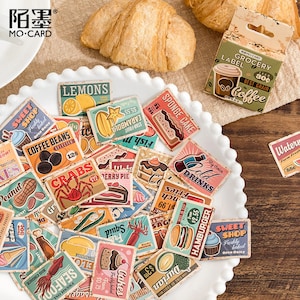 Naklejki na etykiety spożywcze z 45 mini naklejkami — Naklejki, kalkomanie, scrapbooking, artykuły piśmiennicze, pamiętnik