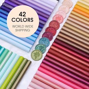 Zegellakstaafjes voor lakzegels, 42 kleuren, Ø 11 mm – lakzegel, zegellak, briefzegel, huwelijksuitnodiging, zegelstempel