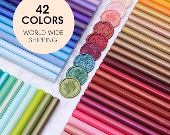 Zegellakstaafjes voor lakzegels, 42 kleuren, Ø 11 mm – lakzegel, zegellak, briefzegel, huwelijksuitnodiging, zegelstempel