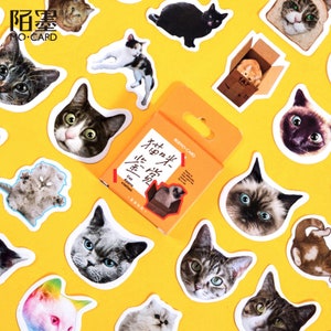 Stickers, Crazy Cats, 45 mini stickers - stickers, decals, stationery, journal, diary, photo album, cats