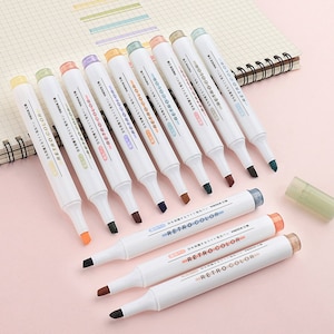 Retro & Morandi Highlighter Set of 6 - Highlighter, Retro, Morandi, Highlighter, Scrapbooking, Stationery, Journal