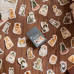Cat sticker &quot;Kitty&quot; with 45 mini stickers — stickers, decals, scrapbooking, stationery, diary