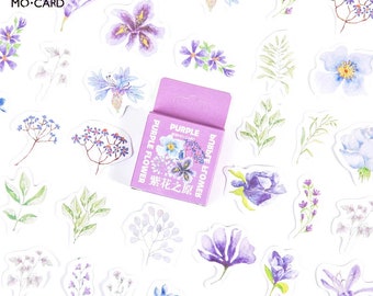 Purple Flowers Sticker "Purple Flower" with 45 mini stickers — stickers, stickers, scrapbooking, stationery, diary