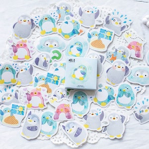 Kawaii pinguïn stickers "Little Penguin" met 45 mini stickers — stickers, decals, scrapbooking, briefpapier, dagboek
