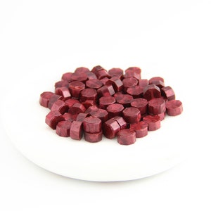 Perle di cera di foca, rosso bordeaux – ceralacca, vernice sigillante, timbro di foca, sigillo di cera, sigillo di lettera, amicizia con la penna, invito a nozze