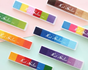 Gradiënt stempelkussen, 6 kleuren - Stempelinkt voor doe-het-zelfprojecten, vingerafdrukken, scrapbooking, knutselen en creatieve projecten.