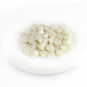 Cuentas de cera de sello, blanco perla – cera de sello, barniz de sellado, sello de sello, sello de cera, sello de carta, amistad por pluma, invitación de boda