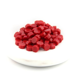 Cuentas de cera de sello, rojo – cera de sello, barniz de sellado, sello de sello, sello de cera, sello de carta, amistad por pluma, invitación de boda