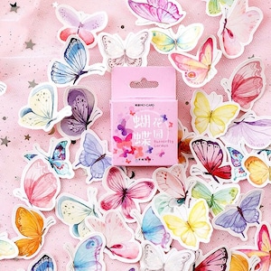 Bunte Schmetterlinge-Sticker "Butterfly Garden" mit 45 mini Stickern — Sticker, Aufkleber, Scrapbooking, Schreibwaren, Tagebuch