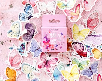 Bunte Schmetterlinge-Sticker "Butterfly Garden" mit 45 mini Stickern — Sticker, Aufkleber, Scrapbooking, Schreibwaren, Tagebuch