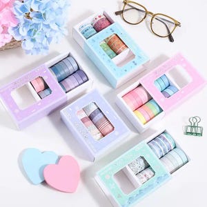 Washi Tape 20er-Set, in 5 verschiedene Farben – Washi Tape, Macaron‑ & Morandi‑Pastellfarben für Journaling, Scrapbooking und DIY