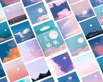 Moon, stars and sky stickers "Star Sea Sleeps" with 45 mini stickers - stickers, stickers, scrapbooking, stationery, diary
