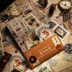 60 adesivi, frammenti di carta e cartellini: scrapbooking, cancelleria, diario, diario, articoli di carta