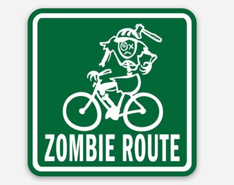 Zombie Route Bicycle Sticker