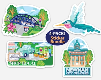 Newnan, Georgia: 4-Pack Sticker Bundle