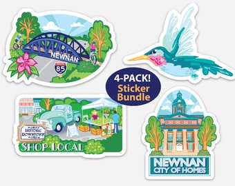 Newnan, Georgia: 4-Pack Sticker Bundle