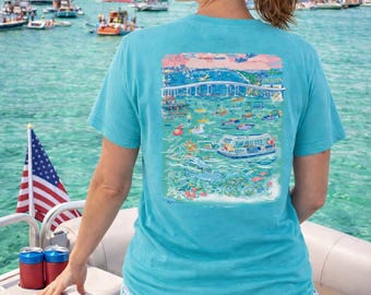 Colorful Crab Island Vintage Travel Vibe T-Shirt
