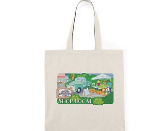 Scenic "Shop Local" Canvas Tote Bag