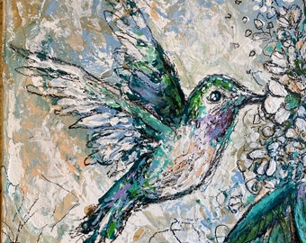 Hummingbird and Flowers