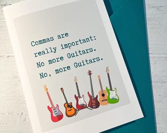 Funny Guitarist Greetings Card, Guitar Player, Musician, Birthday, Wax Seal (A5)