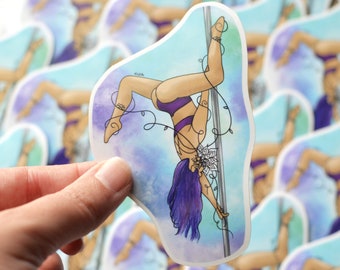 Pole Dance Butterfly Pose Sticker / Stripper Dancing Sticker / Pole Fitness Sticker