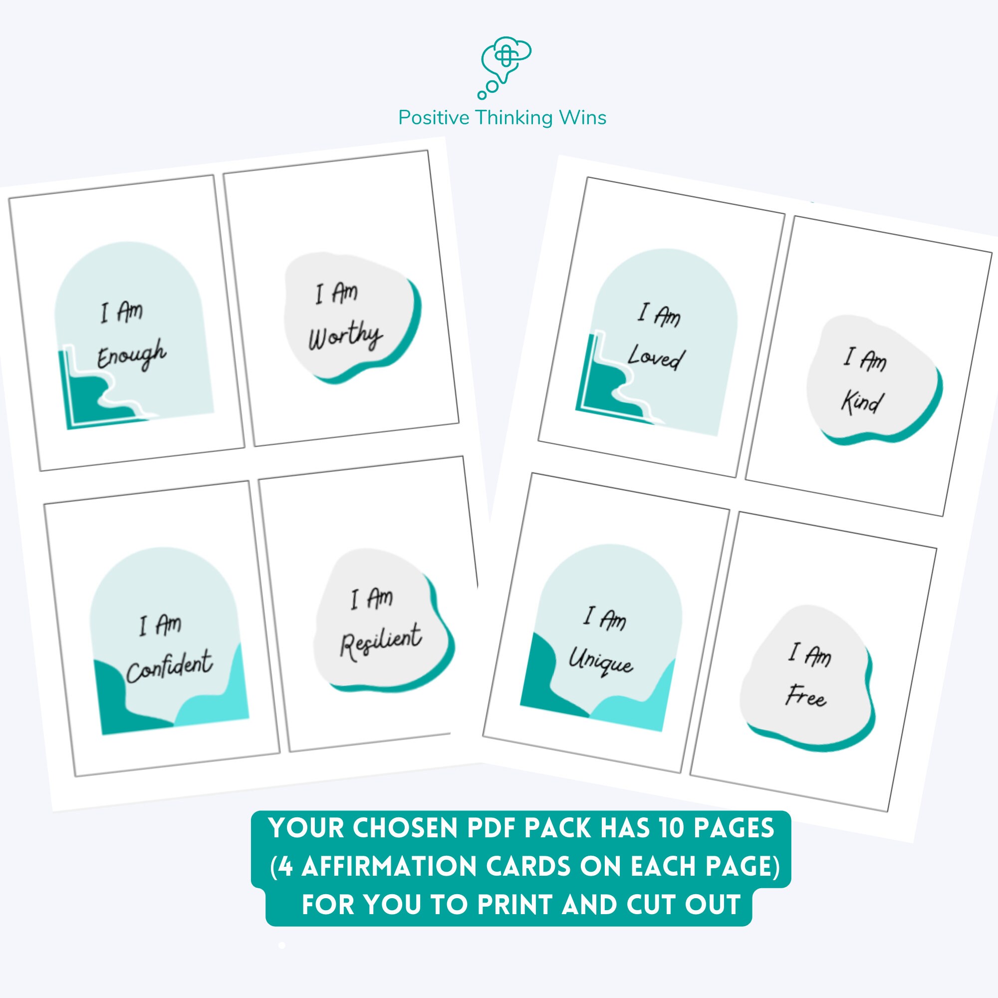 Printable Self-esteem Affirmation Cards, Positive Messages, Digital ...
