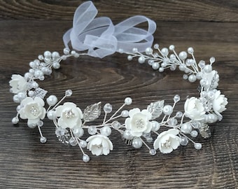 First Communion headpiece.   First communion flower headband