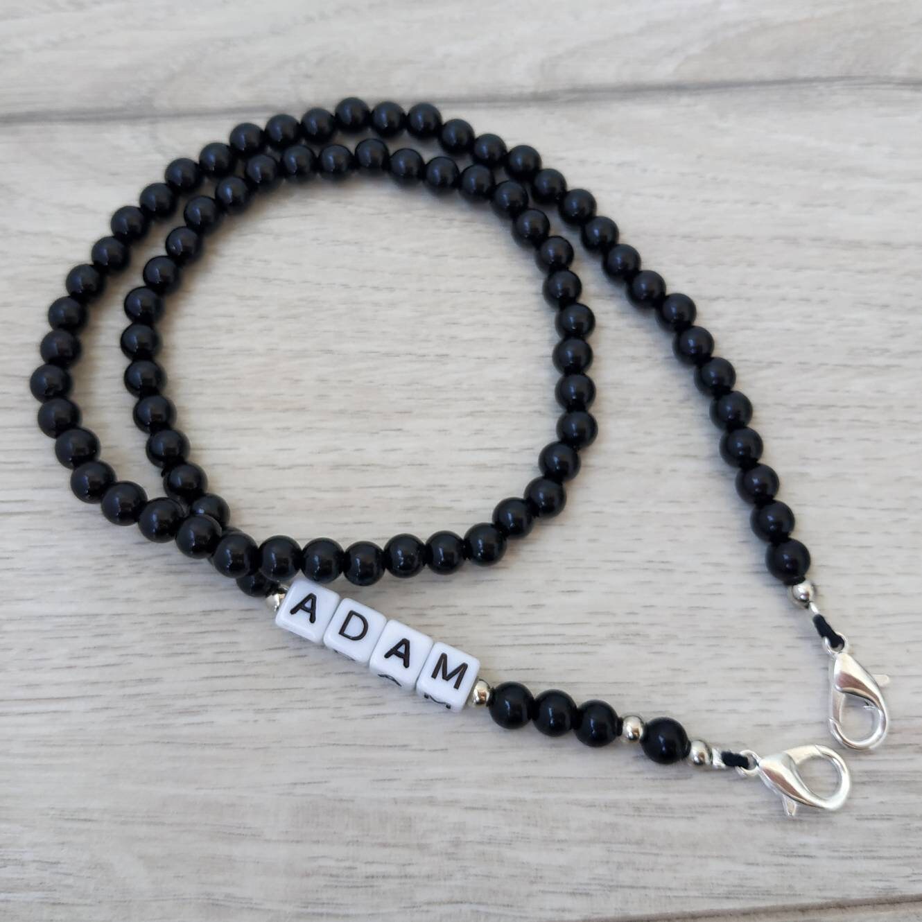 Personalized mask holder for boy. Etsy