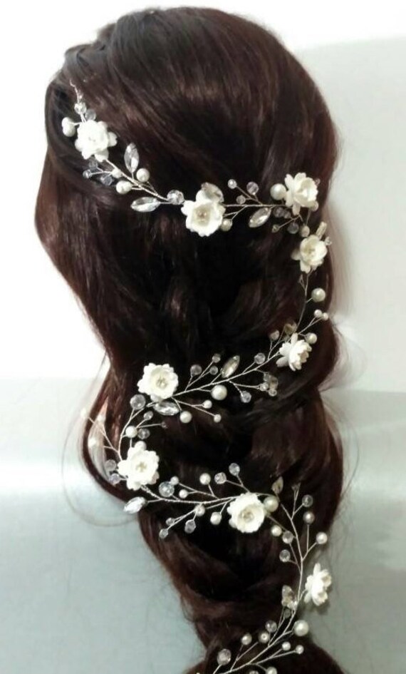 First Communion Hair Vine Long Hair Vine Flower Communion Etsy