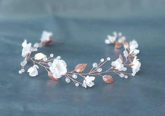 rose gold flower headpiece