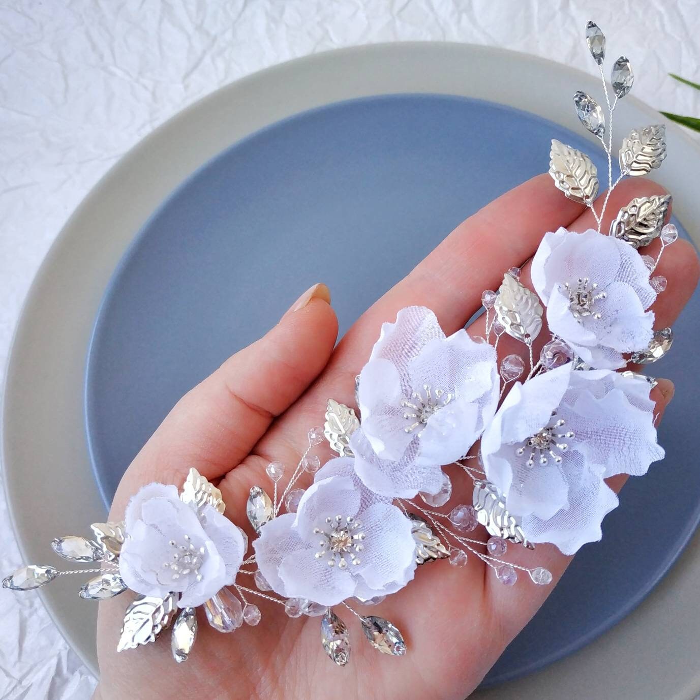 Flower Bridal Hair Piece Floral Hair Vine Etsy