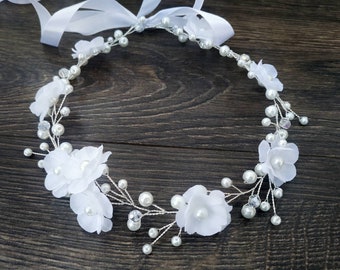 First Communion headpiece Floral hair piece