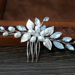 Bridal hair comb Opal hair piece