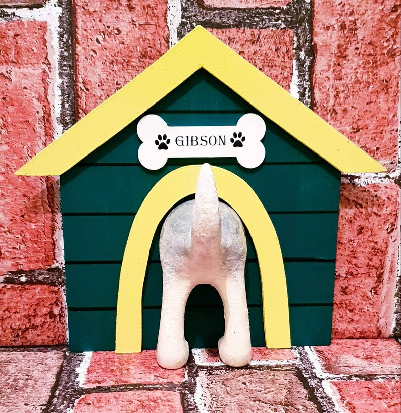 any name, any colour /& painted dog to look like your own Personalised painted Dog Lead Holder