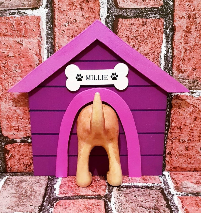 any name, any colour /& painted dog to look like your own Personalised painted Dog Lead Holder