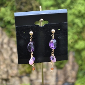 Amethyst Gemstone Dangle Earrings