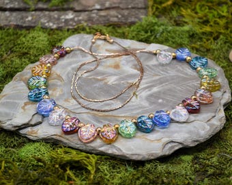 Rainbow Leaf Necklace
