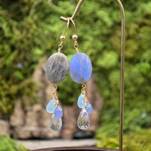 Labradorite Gemstone Dangle Earrings