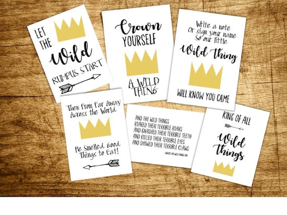 Where The Wild Things Are Printables Party Decorations First Etsy