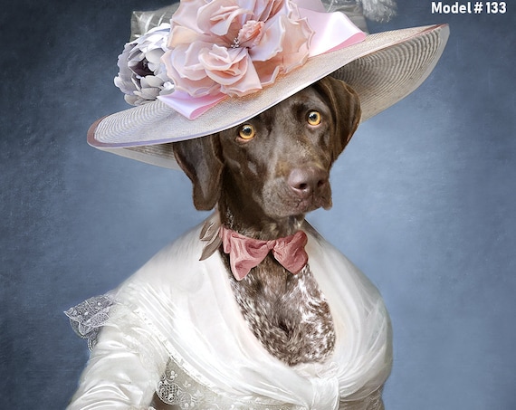 My fair lady Large hat, Personalized gift, Custom gift, Royal Pet, Regal pet portraits, Funny gift, Dog Portrait, by JAnovelty