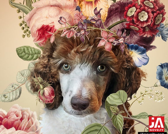 Flower Power Personalized painting from photo | Pet Portrait with flowers | Personalized Gift by JAnovelty