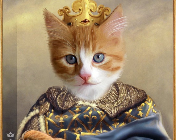 Henry VIII of England, Custom Pet Portrait, Dog Portrait, Renaissance Portrait, Regal Pet Portrait, Commission Pet Art, byJAnoveltyArt